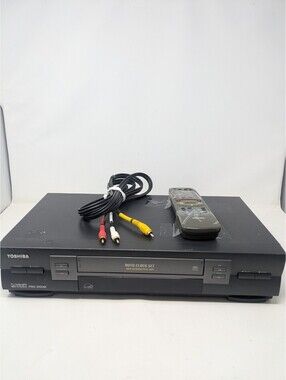 Toshiba W-603 Hi-Fi Stereo VCR VHS Tape Player & Recorder + Remote WORKS GREAT!